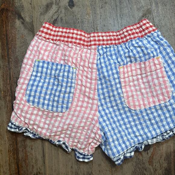 Mini Boden Frill Hem Shorts - Hotchpotch Gingham Sz 5 - Picture 6 of 6